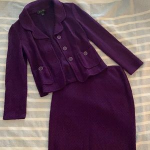 Purple ST. JOHN skirt & blazer set